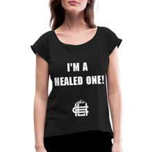 Load image into Gallery viewer, Women's Roll Cuff T-Shirt - black